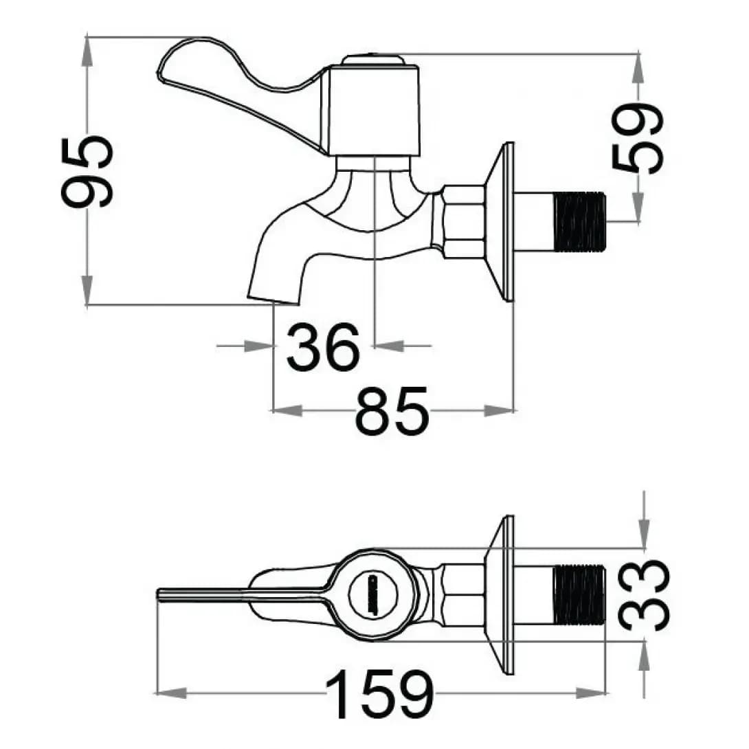 Vòi Lạnh Gắn Tường CAESAR W027C