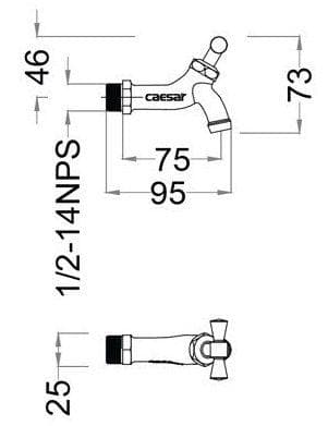 Vòi Lạnh Gắn Tường CAESAR W034-1