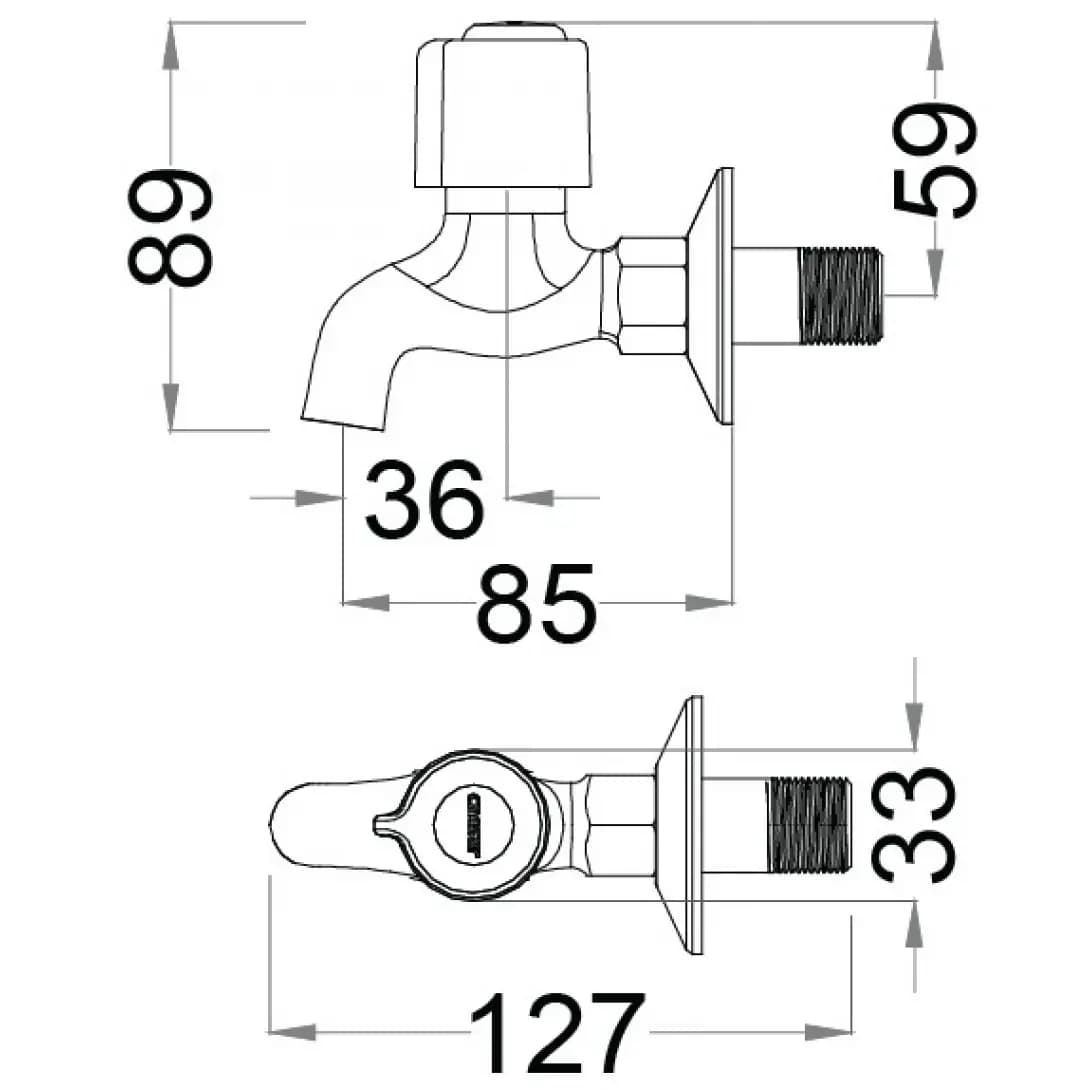 Vòi Lạnh Gắn Tường CAESAR W037C