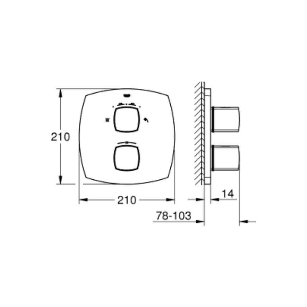 Van nhiệt độ kèm chuyển hướng 2 đường nước Grandera GROHE 19937IG0