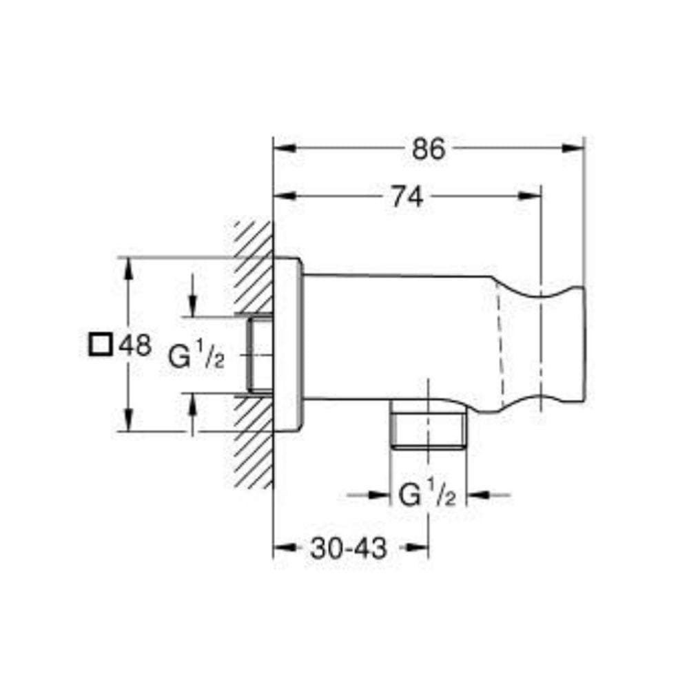 Cút nối tường kèm gác sen Rainshower GROHE 26659A00
