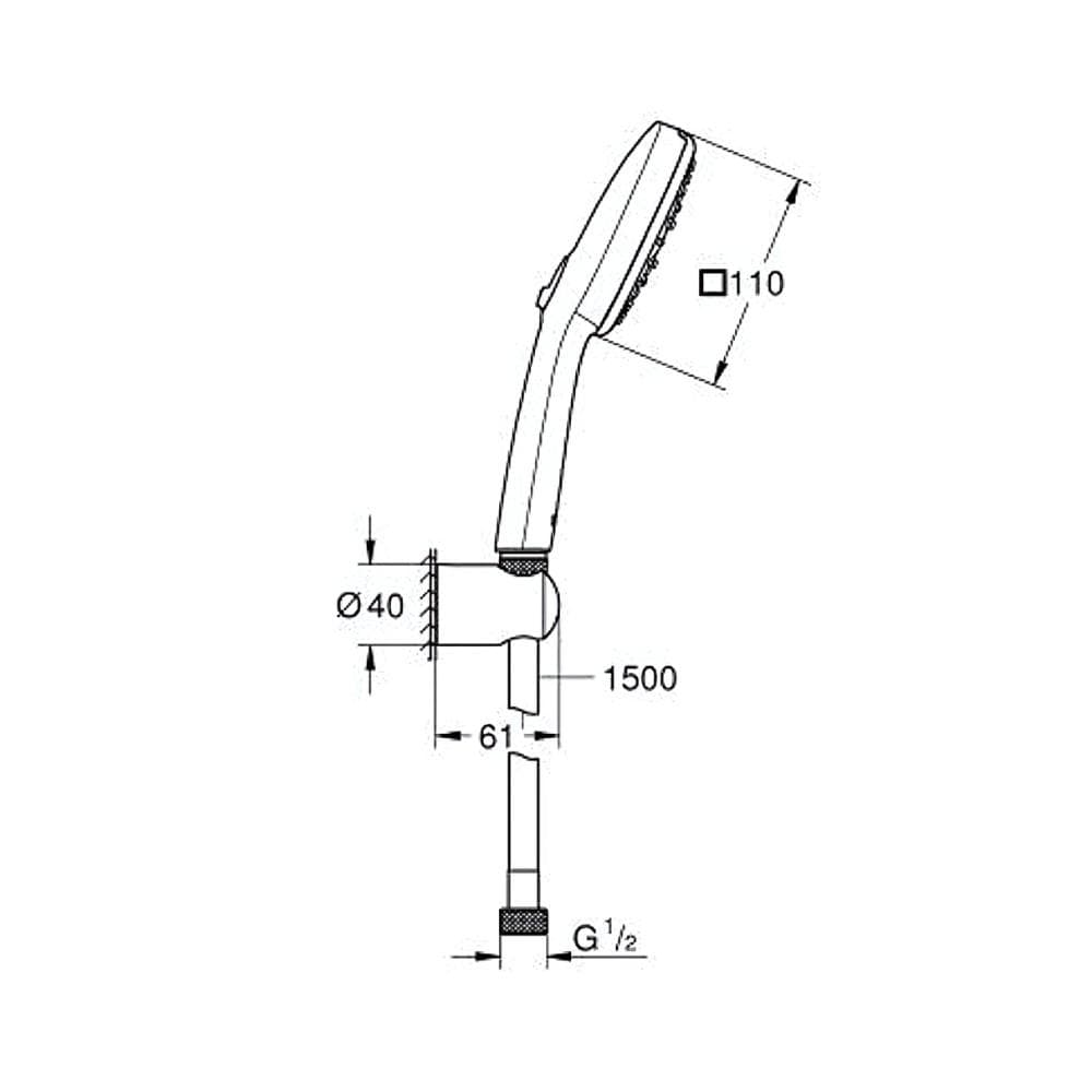 Tay sen tắm Tempesta Cube 110 3 chế độ GROHE 27588003