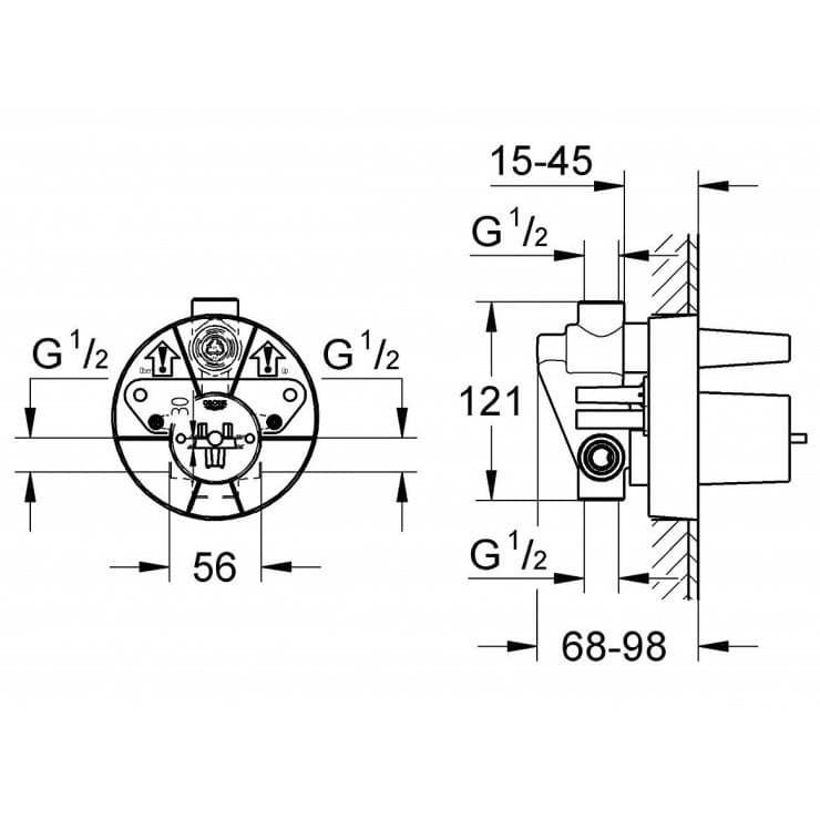 Bộ trộn sen âm tường GROHE 33963000