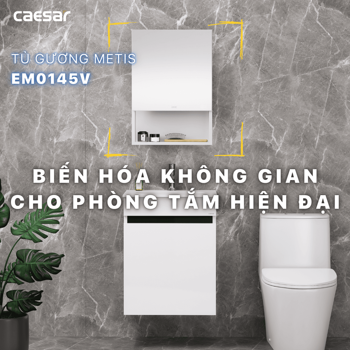 Tủ gương treo tường Caesar EM0145V 40cm