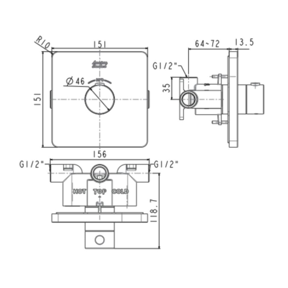 Bộ trộn nhiệt độ âm tường American Standard FFAS0930
