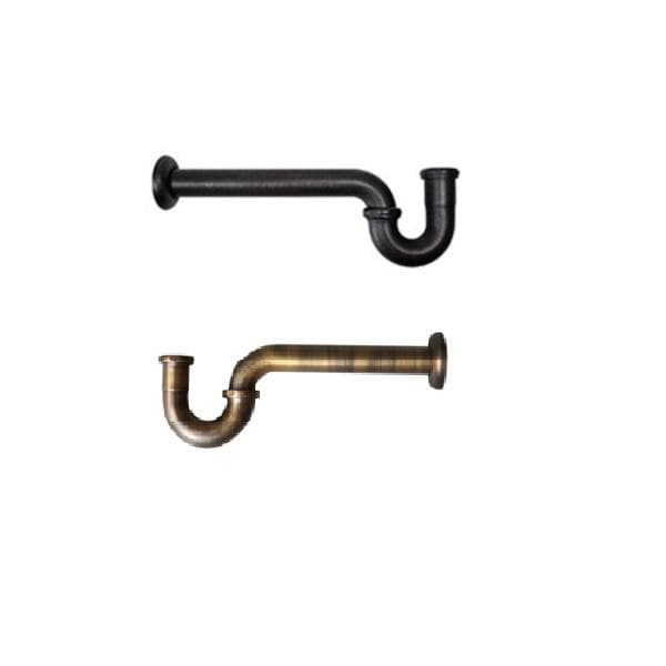 Ống thải chữ P lavabo bằng đồng đen Kanly GCP06B