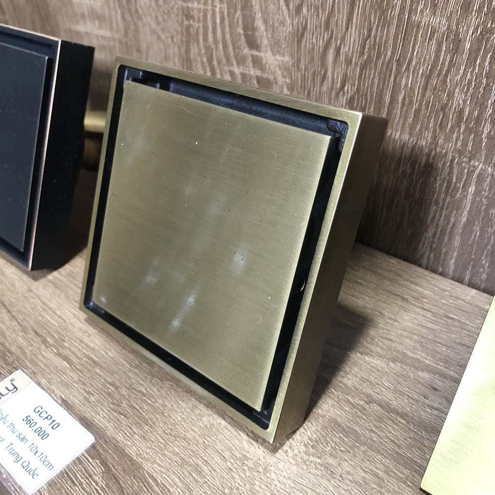 Phễu thoát sàn bằng đồng 10x10cm Kanly GCP10