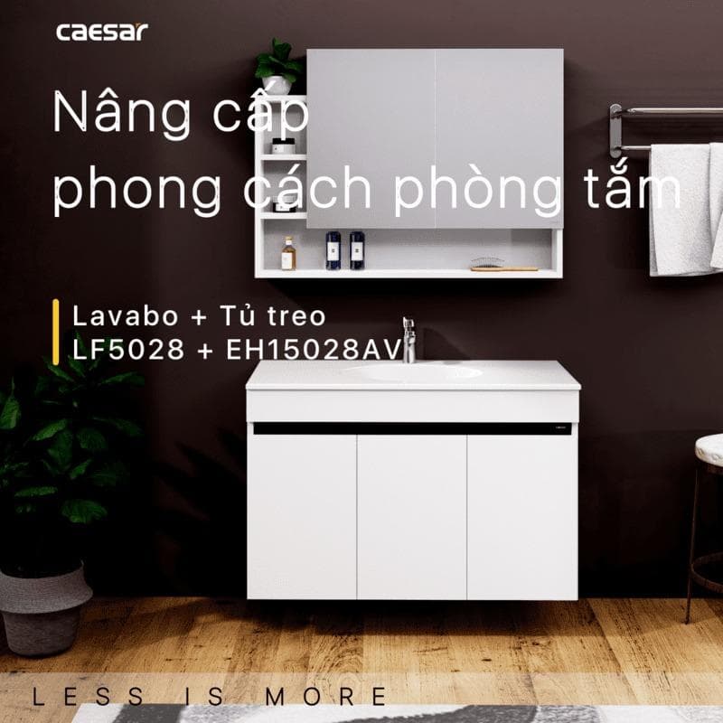 Tủ chậu cabinet treo Caesar LF5028+EH15028AV 100cm