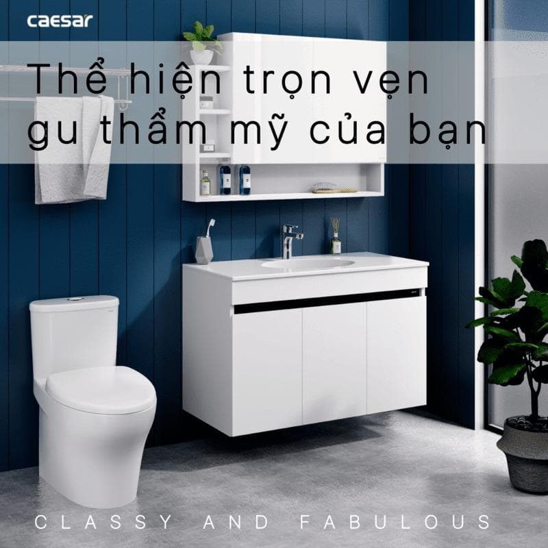 Tủ chậu cabinet treo Caesar LF5028+EH15028AV 100cm