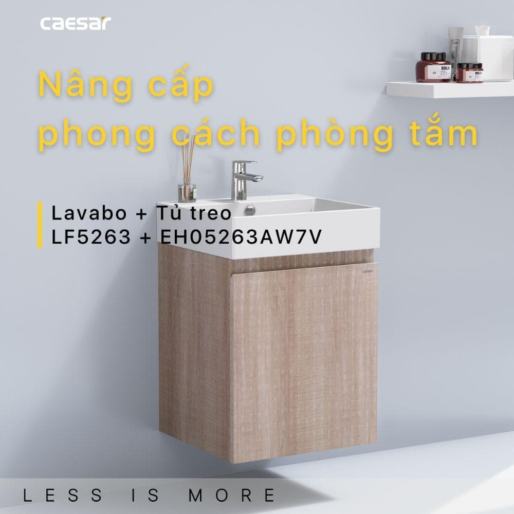 Tủ chậu cabinet treo Caesar LF5263+EH05263AW7V 50cm