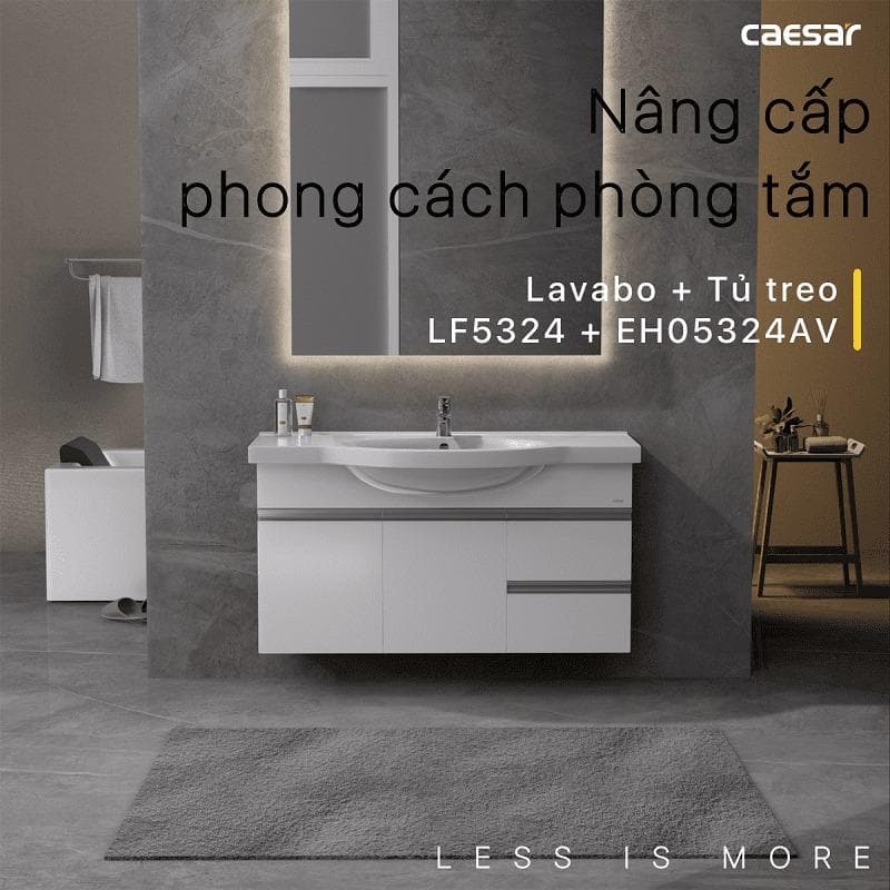 Tủ chậu cabinet treo Caesar LF5324+EH05324AV 120cm
