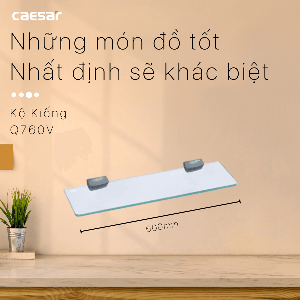 Bộ gương soi kèm kệ kính Caesar M753V