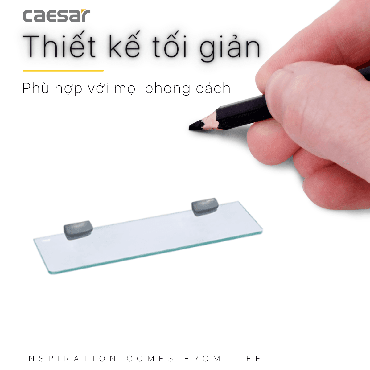 Bộ gương soi kèm kệ kính Caesar M753V
