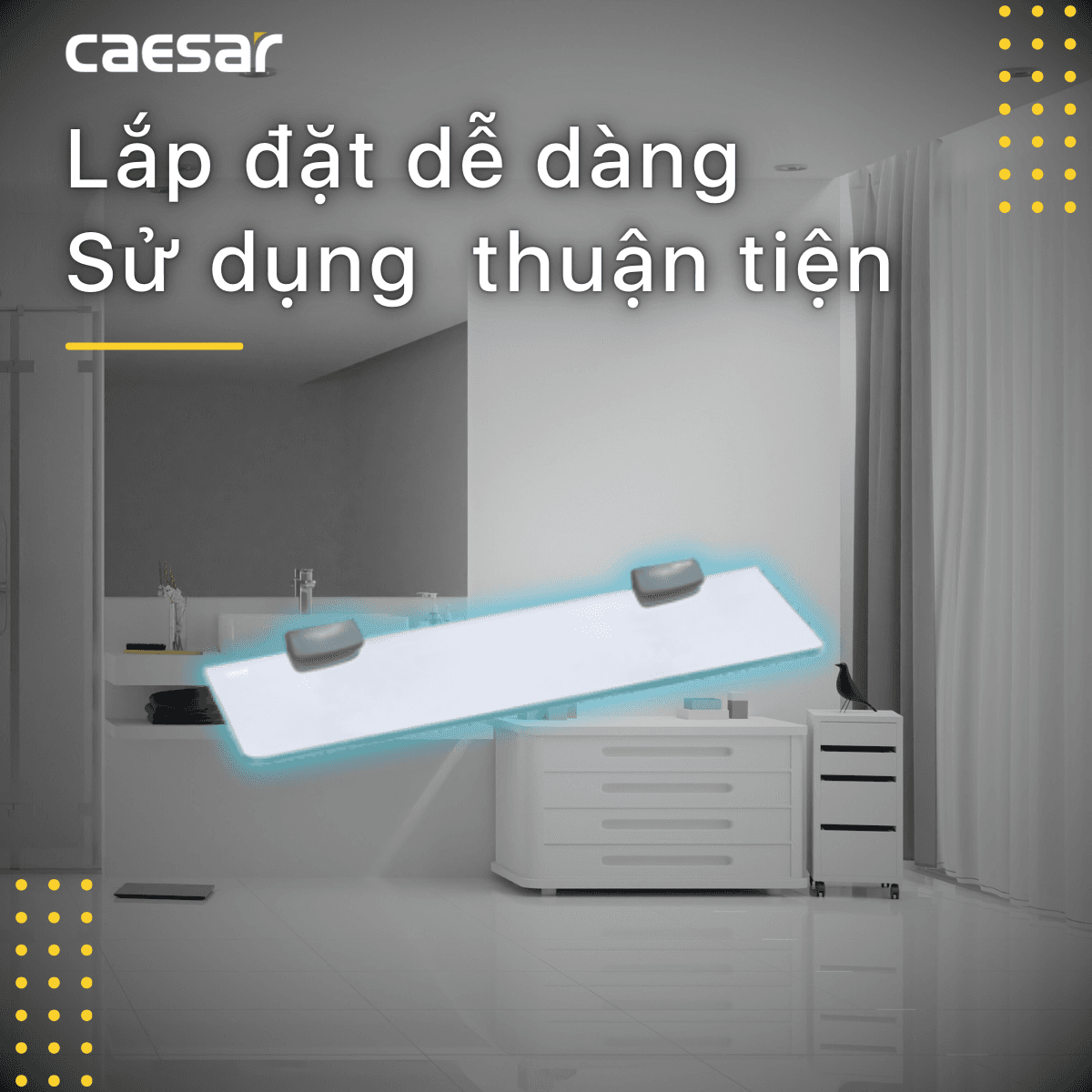 Bộ gương soi kèm kệ kính Caesar M753V