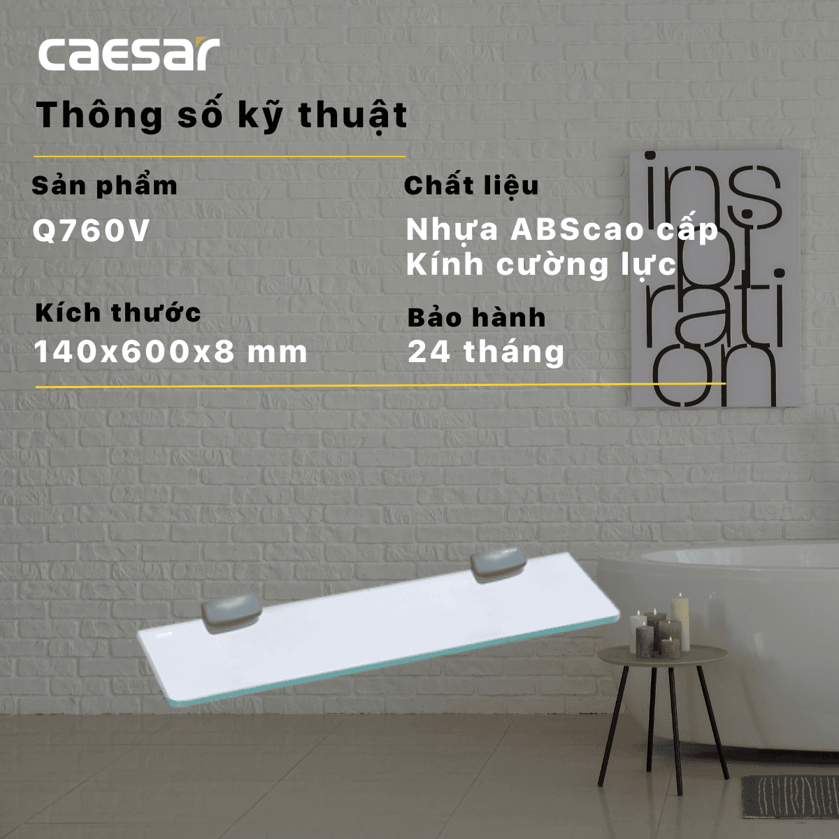 Bộ gương soi kèm kệ kính Caesar M753V