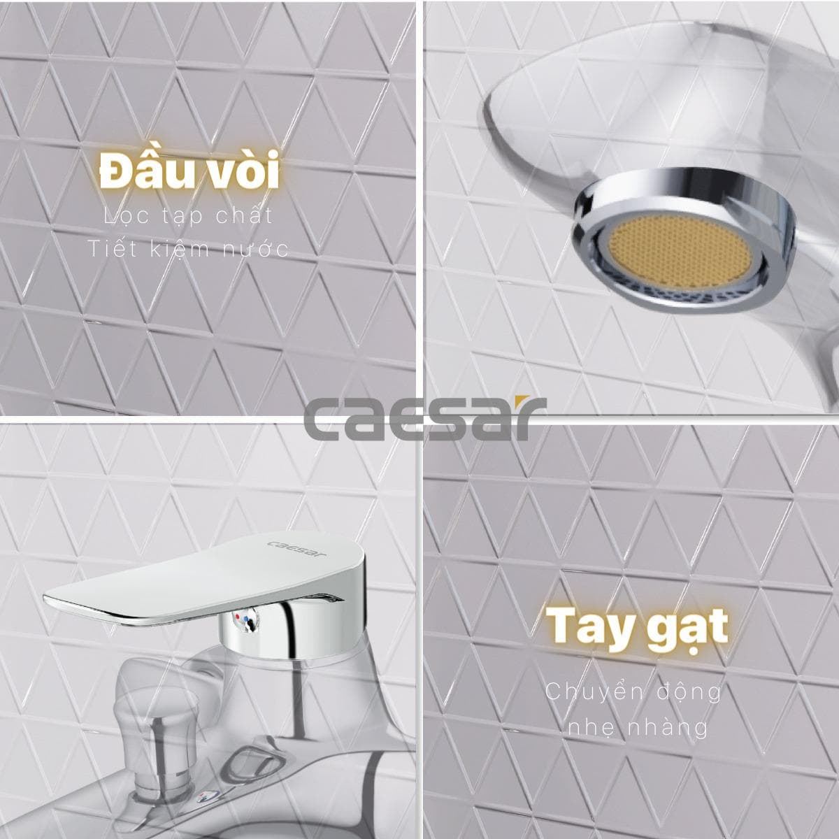 Bộ vòi sen tắm nóng lạnh Caesar S563C