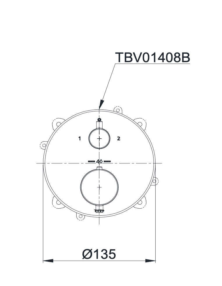 Van điều chỉnh nhiệt độ kèm nút chuyển hướng TOTO TBV01408B