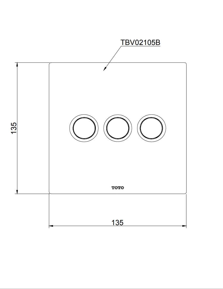Van chuyển hướng 3 đường nước nút nhấn TOTO TBV02105B