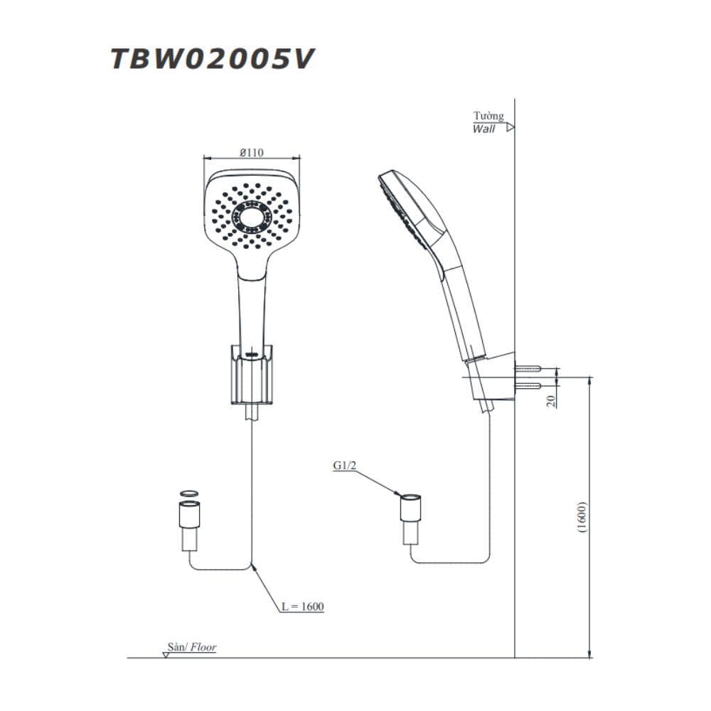 Tay sen tắm TOTO TBW02005V