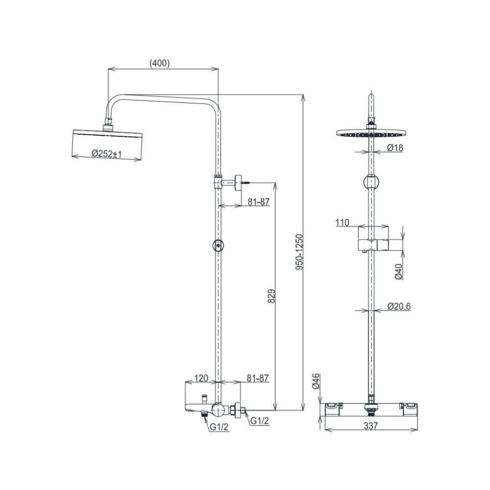 Sen cây nhiệt độ TOTO TBW11440V (kèm vòi xả bồn)