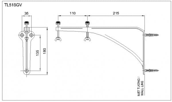 Giá đỡ chậu âm bàn TOTO TL516GV