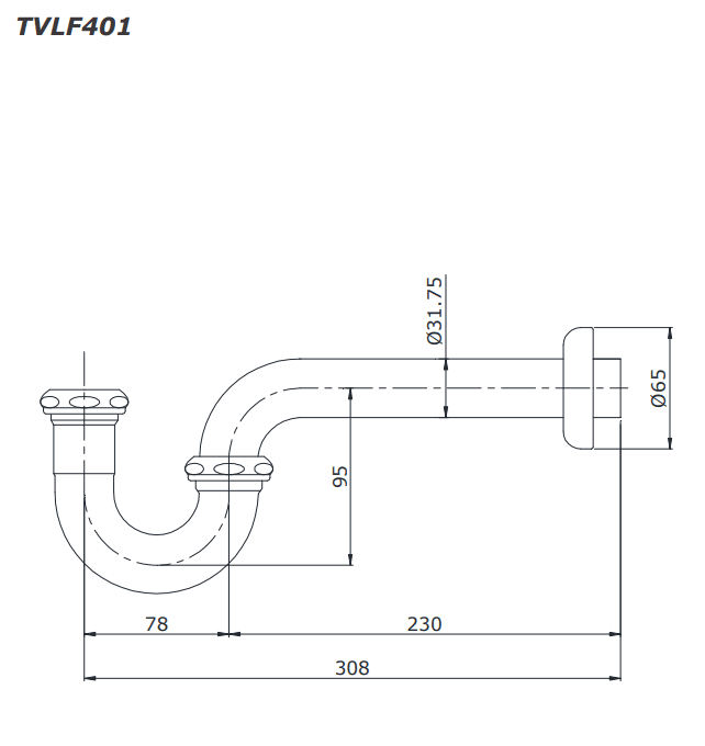 Ống thải chữ P TOTO TVLF401