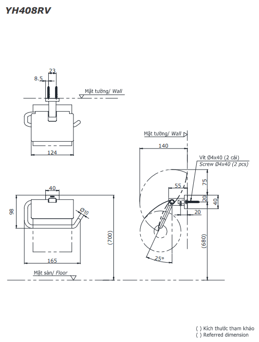 Lô giấy vệ sinh TOTO YH408RV