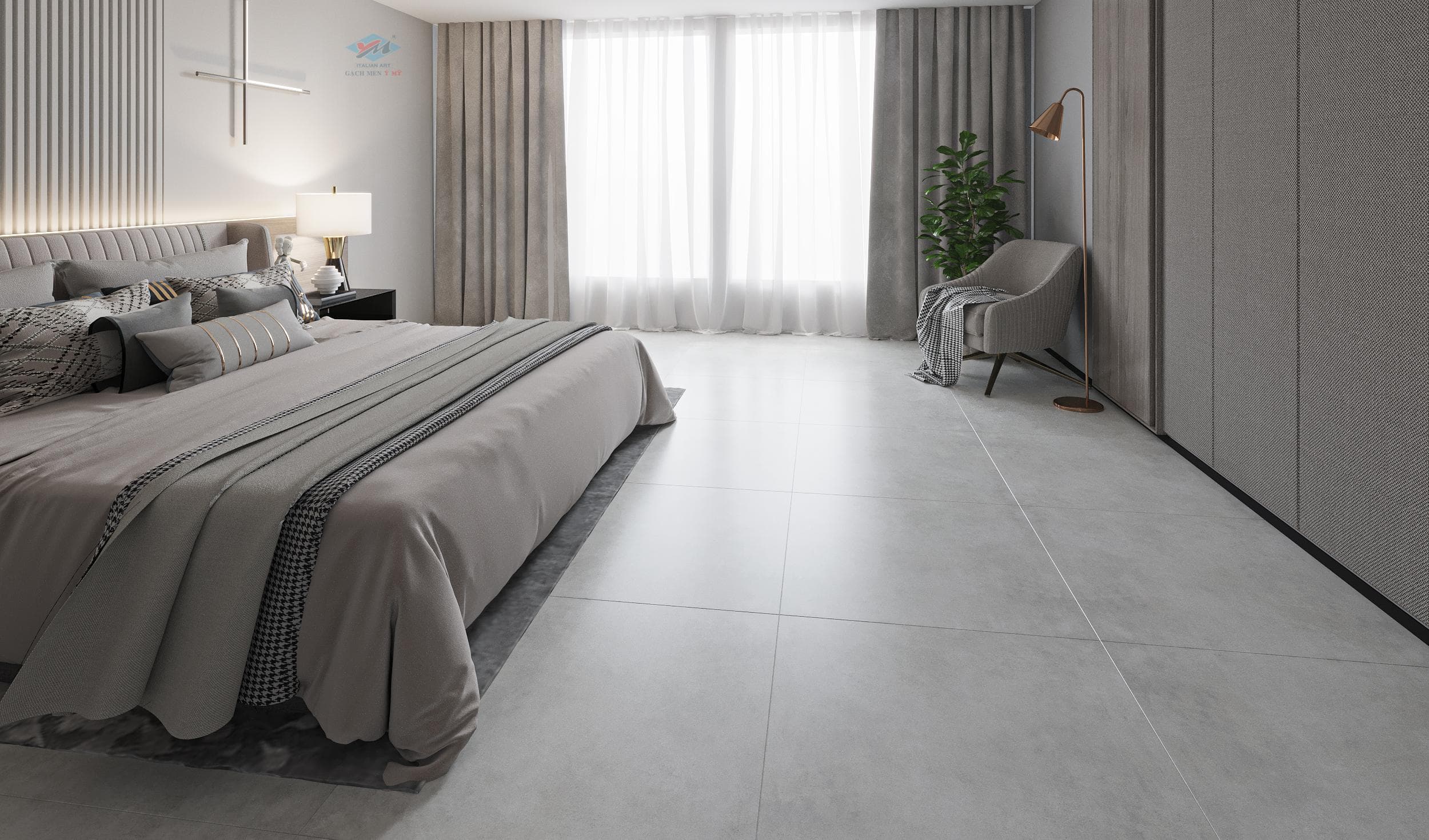 Gạch lát nền Việt Nam Ý Mỹ Vân xi măng P85001
