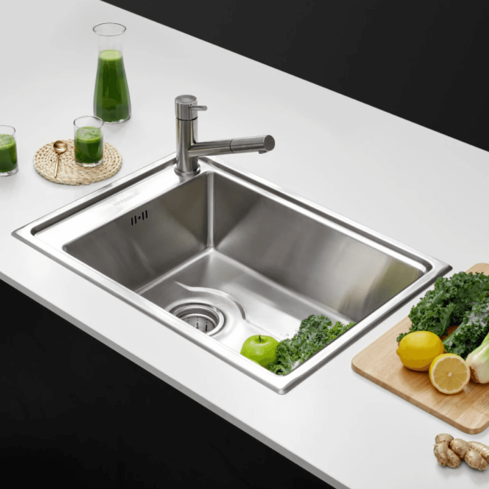 Chậu 1 hộc Inox 304 Malloca MS5066W