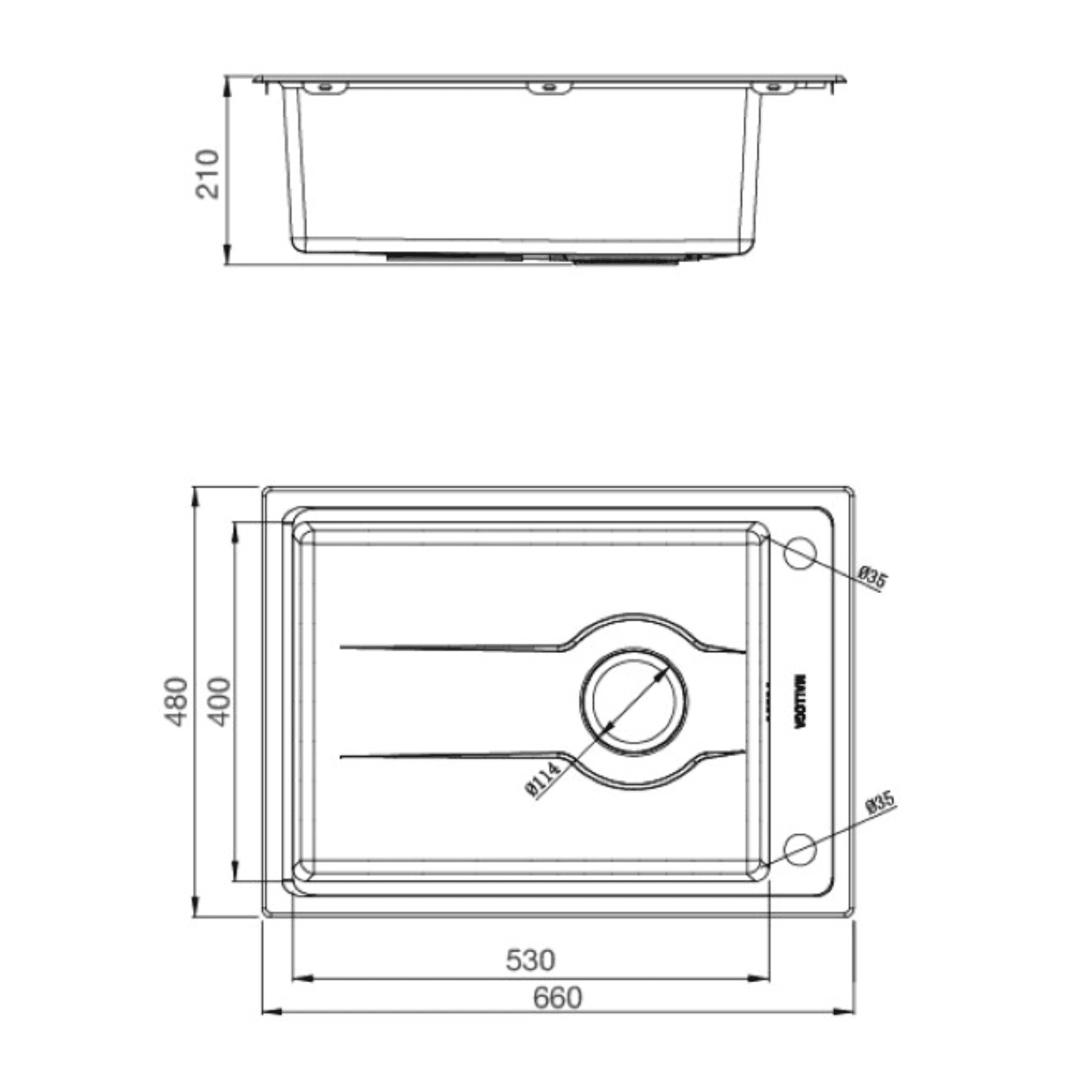 Chậu 1 hộc Inox 304 Malloca MS5066W