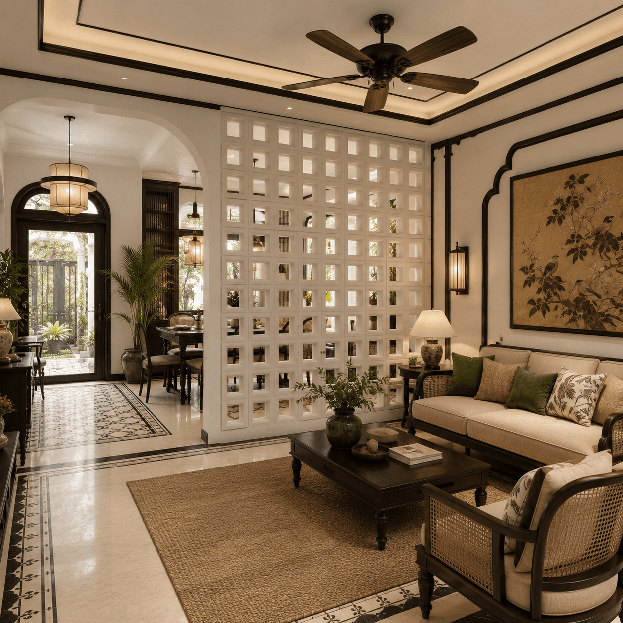 Gạch Bông gió Việt Nam Viettiles Hình học VCB-014-1000