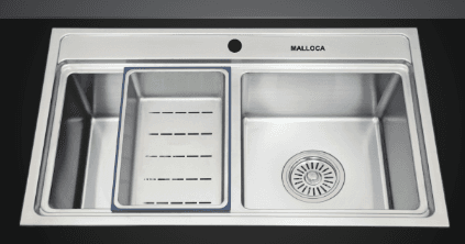 Chậu 2 hộc Inox 304 Malloca MS8812