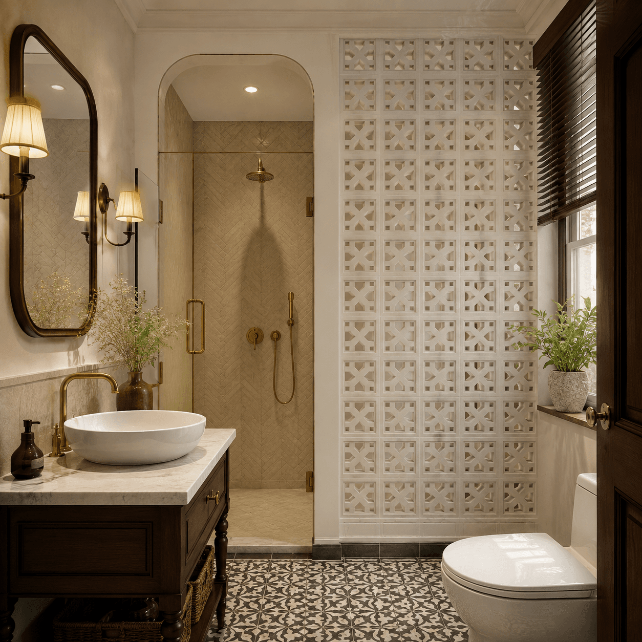 Gạch Bông gió Việt Nam Viettiles Hình học VCB-003-1000